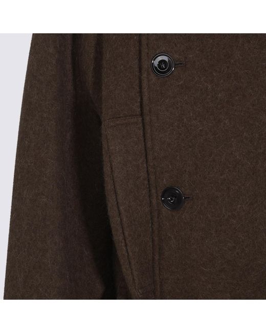 Lemaire Brown Short Double-Breasted Belted Coat