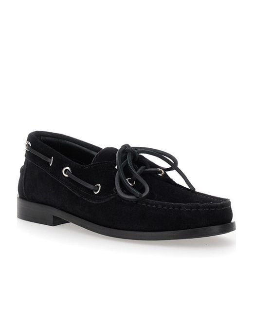 Aeyde Black Harris Round Toe Lace-Up Shoes