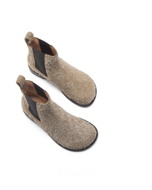 Loewe Gray Brushed Campo Chelsea Boots