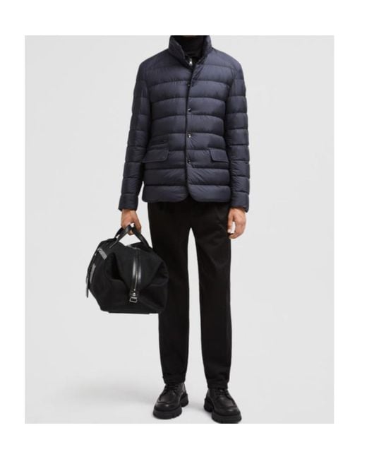 Moncler Blue Malinvern Button-Up Down Jacket for men