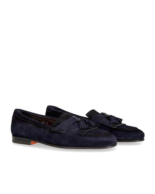 Santoni Blue Andrea Penny Loafers for men