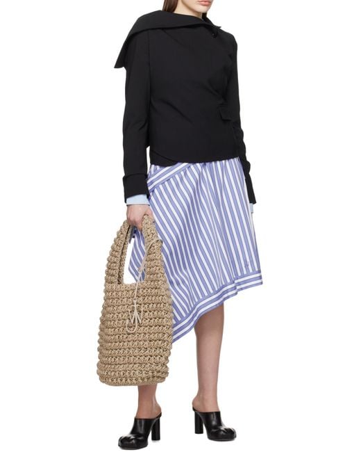 J.W. Anderson Blue Jw Anderson Striped Asymmetric Mid-Rise Skirt
