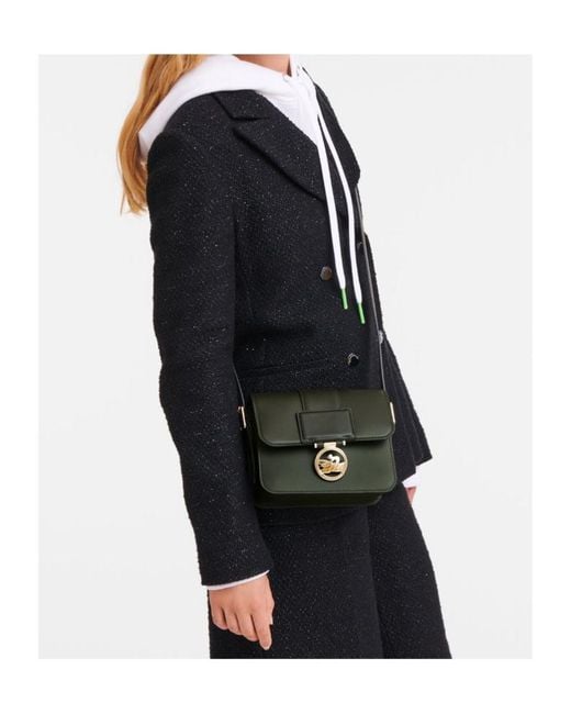 Longchamp Green Small Box-Trot Leather Crossbody Bag