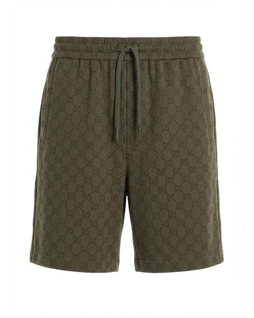 Gucci Green Gg Jersey Jacquard Shorts for men