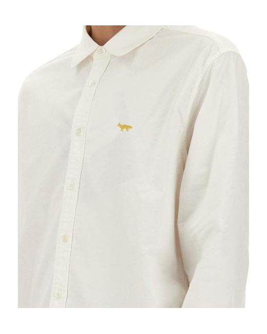 Junya Watanabe White X Maison Kitsuné Logo-Embroidered Shirt for men