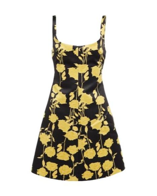 Emilia Wickstead Yellow Talia Floral Taffeta Faille Minidress