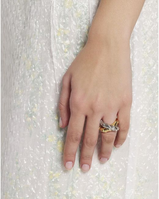 Lanvin Metallic Logo Ring