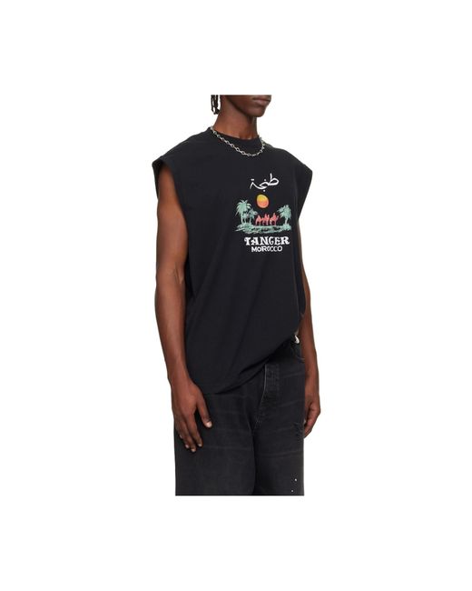 Vetements Black Graphic Printed Sleeveless T-Shirt for men
