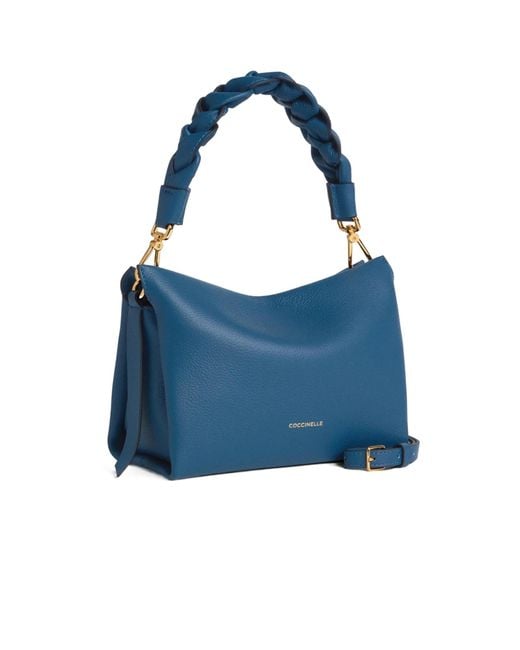 Coccinelle Blue Boheme Zipped Small Tote Bag