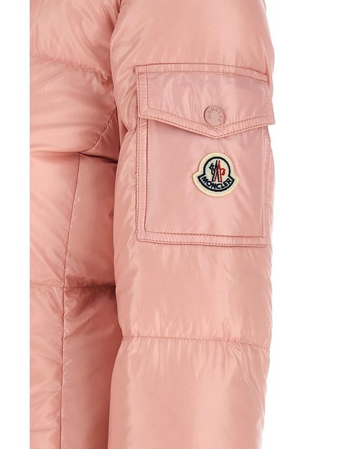 Moncler Pink Zip-Up Puffer Jacket