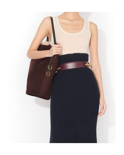 Alaïa Brown Alaïa Hip Large Bucket Bag