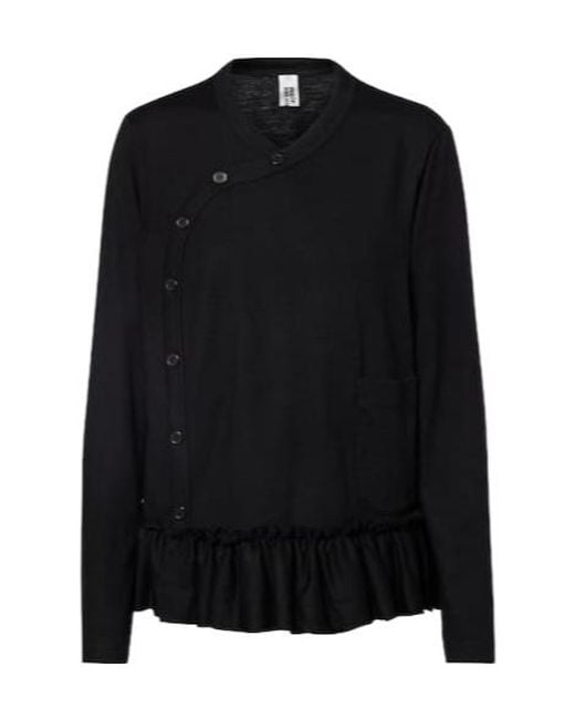 Comme des Garçons Black Ruffled Wool Top