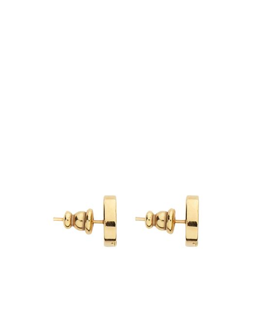 Ferragamo Metallic Double F-Pattern Earrings