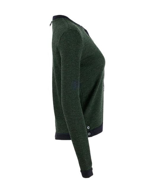Thom Browne Green Long Sleeved Buttoned Cardigan