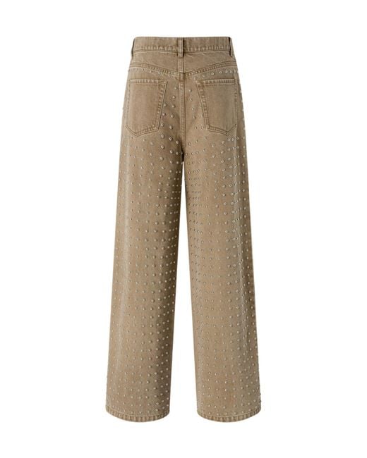 Pinko Natural Five Pockets Studded Jeans