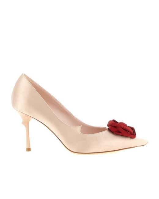 Roger Vivier Pink Rose Vivier Floral Detailed Pointed Toe Pumps