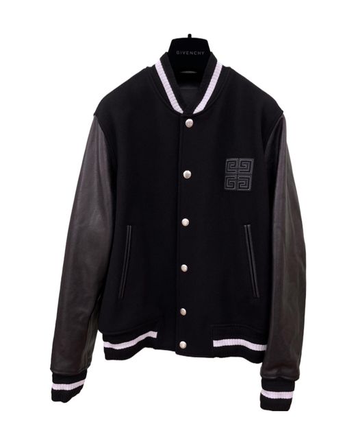 Givenchy Black 4G Button-Up Varsity Jacket for men