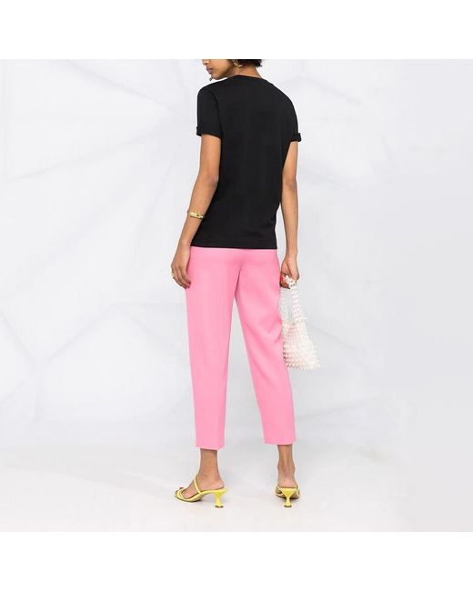 Moschino Black T-Shirt With Round Neck And Short Sleeves