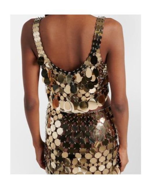 Rabanne Brown Sequined Crop Top
