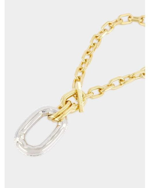 Rabanne Metallic Rabanne Chunky-Chain Oval Detail Necklace