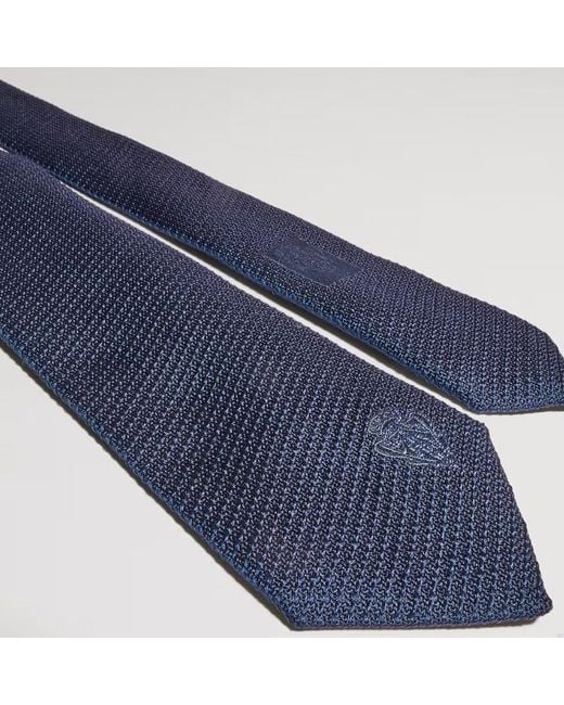 Gucci Blue Silk Tie With Embroidery for men