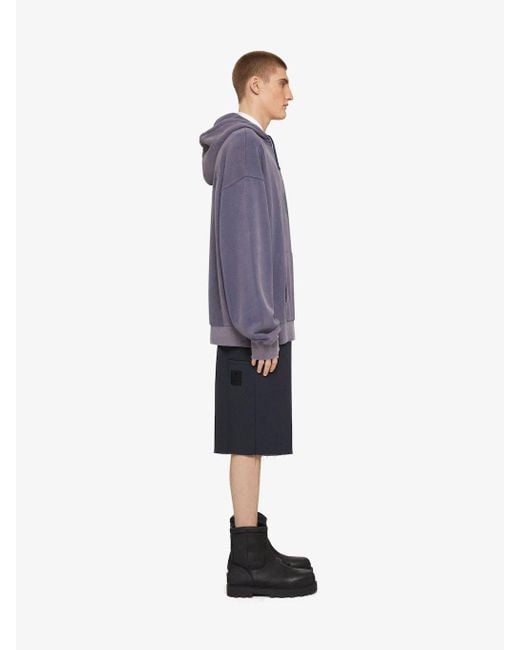 Givenchy Blue Faded Drawstring Hoodie for men