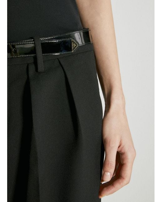 Prada White Logo-Plaque Belt