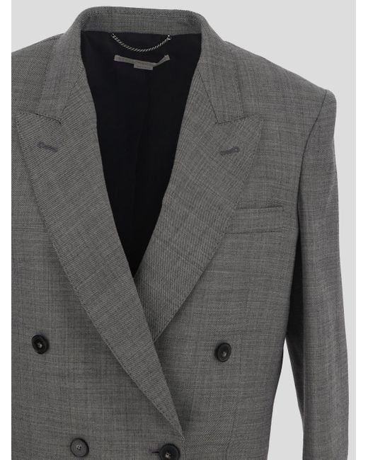 Stella McCartney Gray Double-Breasted Blazer