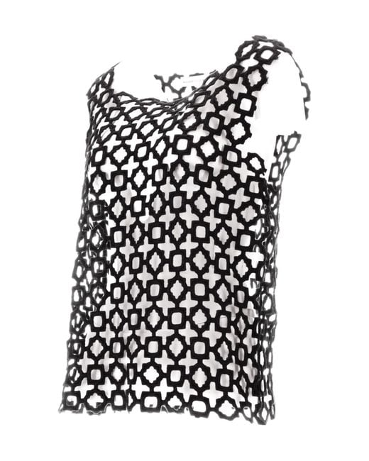 Niccolò Pasqualetti Black Carta Geometric-Lace Tank Top