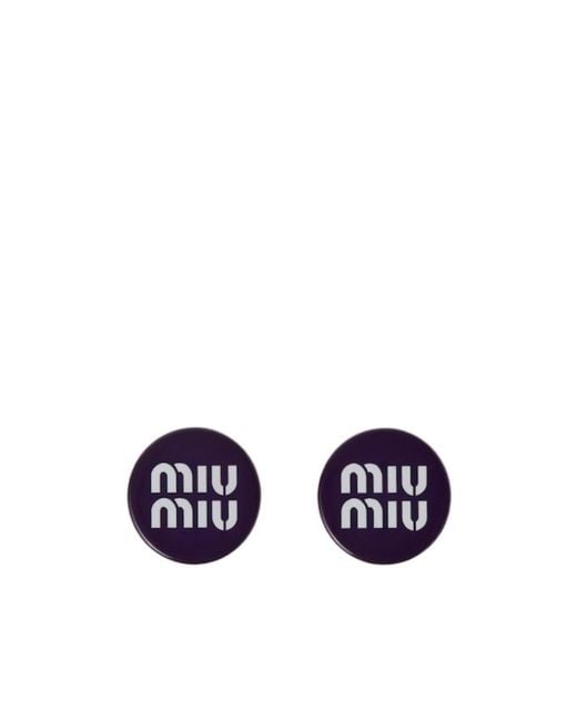 Miu Miu White Plexiglas Earrings