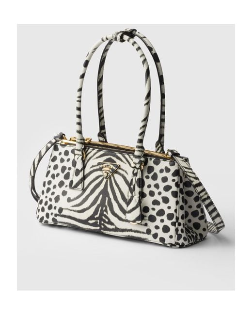 Prada Black Galleria Medium Printed Saffiano Leather Bag