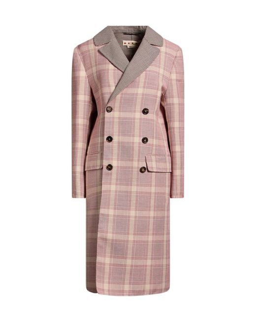 Marni Pink Plaid Long Coat