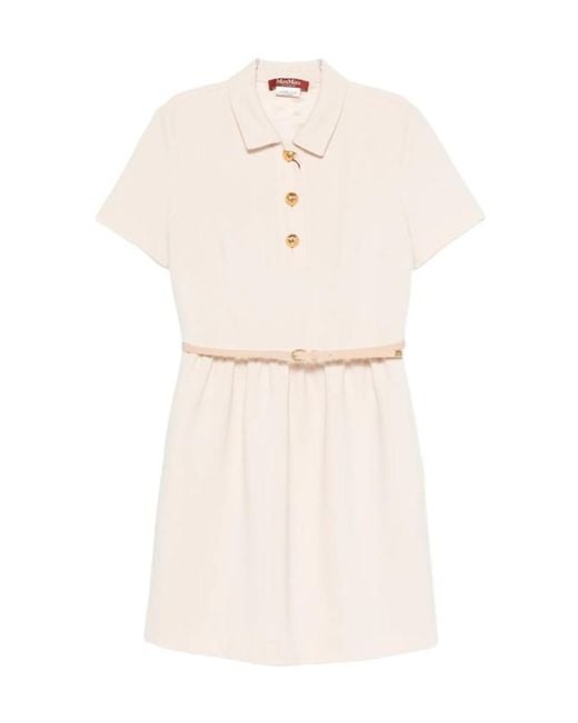 Max Mara Natural Short-Sleeved Dress