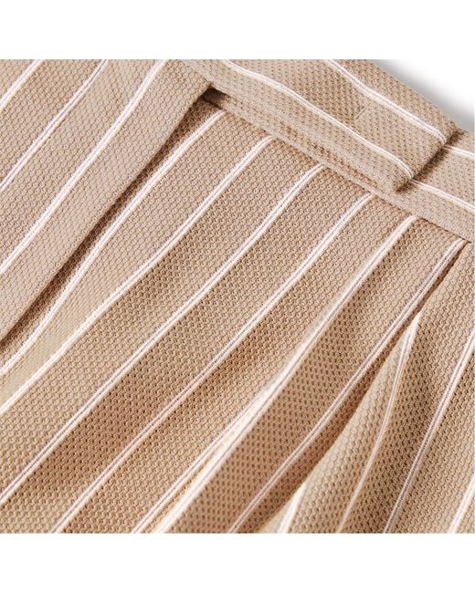 Max Mara Natural Knitted Wide-Leg Casual Pants