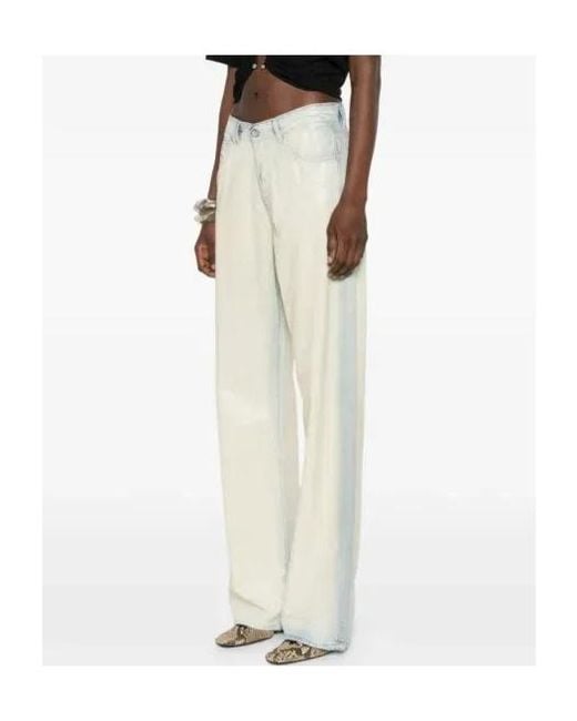 DIESEL White D Sent 1971 Coated Wide-Leg Jeans