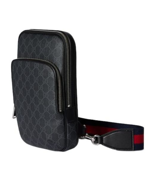 Gucci Black Small Gg Supreme Crossbody Bag for men