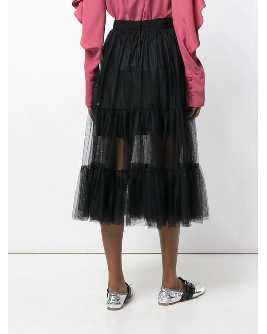 Moncler Black Knee-High Transparent Skirt