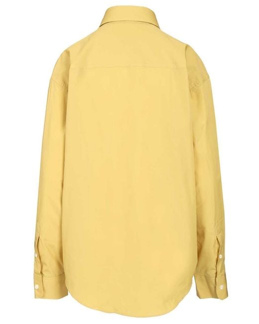 AMI Yellow Ami De Coeur Long Sleeved Boxy Shirt for men