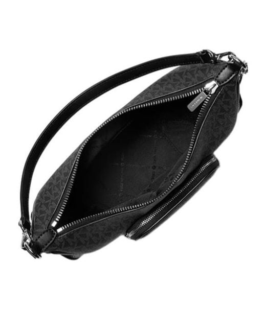 Michael Kors Black Merritt Small Signature Logo Convertible Crossbody Bag