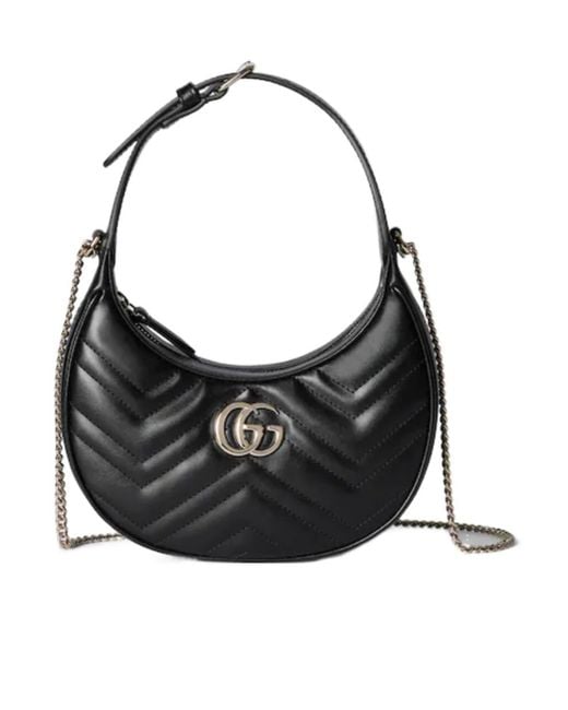 Gucci Black Gg Marmont Small Shoulder Bag