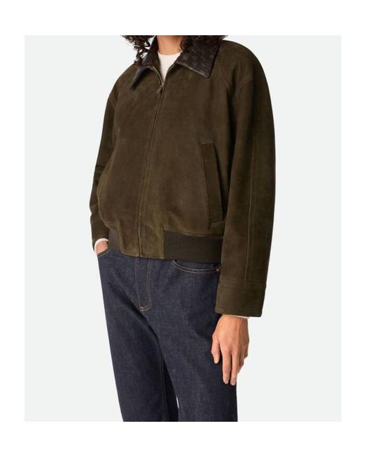 Bottega Veneta Brown Suede Leather Blouson