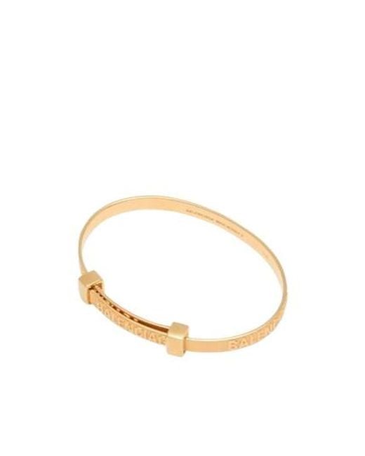 Balenciaga Metallic Thin-Toned Metal Bangle
