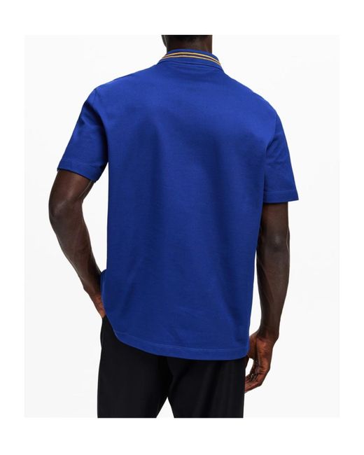 Versace Blue Medusa Short Sleeve Polo Shirt for men