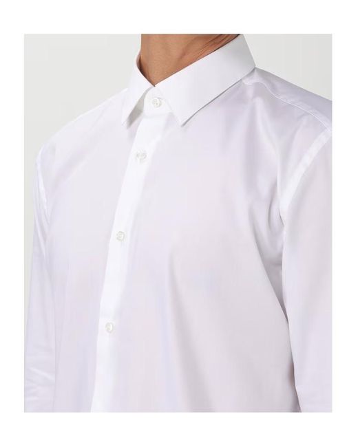 Boss White Boss Button-Up Long-Sleeved Shirt for men