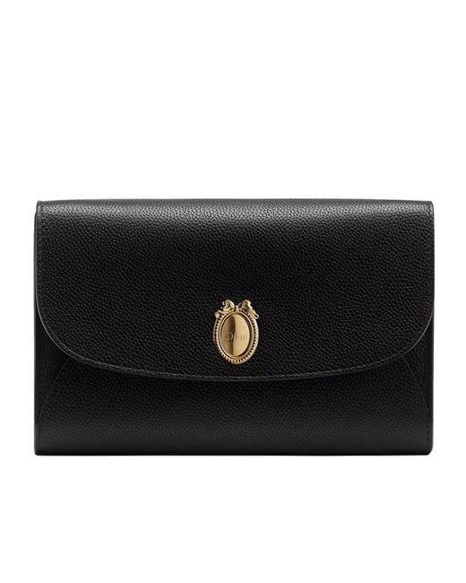 Dior Black Médaillon Envelope Pouch With Strap