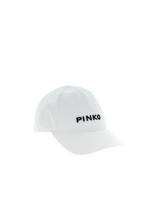 Pinko White Logo Embroidered Break Dance Baseball Cap