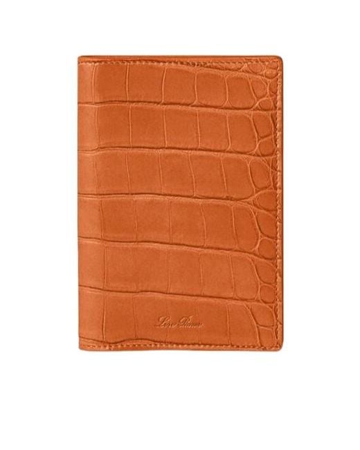 Loro Piana Orange Passport Card Holder