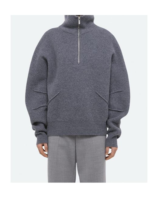 Helmut Lang Gray Long Sleeve Zipped Jumper