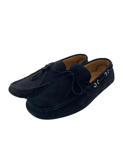 Emporio Armani Blue Lacing Round Head Loafers for men