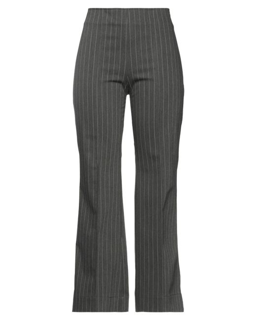 Ganni Gray Pinstriped Stretch Casual Pants